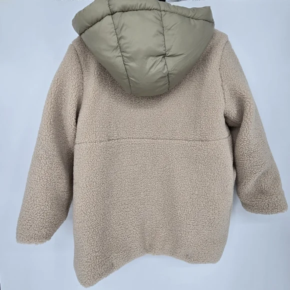 Zara contrasting faux shearling coat jacket big girls size 13-14 - Picture 3 of 5
